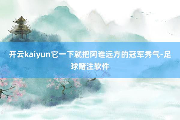开云kaiyun它一下就把阿谁远方的冠军秀气-足球赌注软件