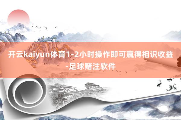 开云kaiyun体育1-2小时操作即可赢得相识收益-足球赌注软件