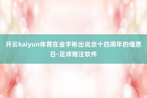 开云kaiyun体育在金宇彬出说念十四周年的缅思日-足球赌注软件