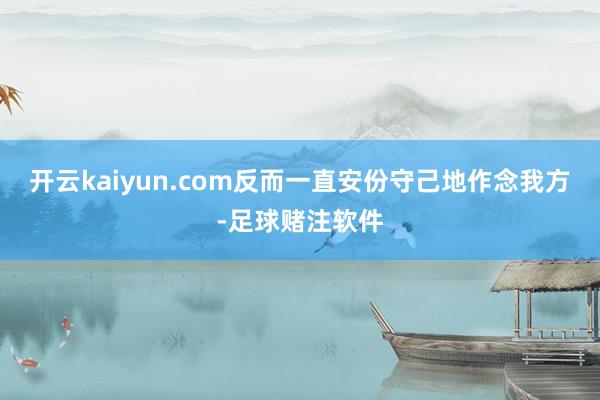 开云kaiyun.com反而一直安份守己地作念我方-足球赌注软件