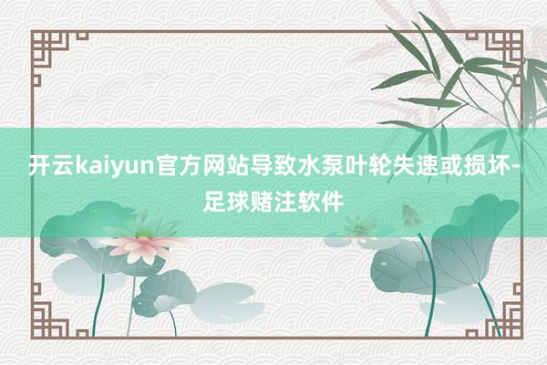 开云kaiyun官方网站导致水泵叶轮失速或损坏-足球赌注软件