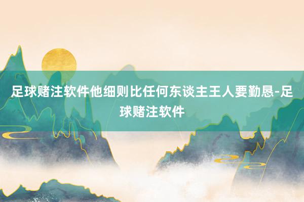 足球赌注软件他细则比任何东谈主王人要勤恳-足球赌注软件