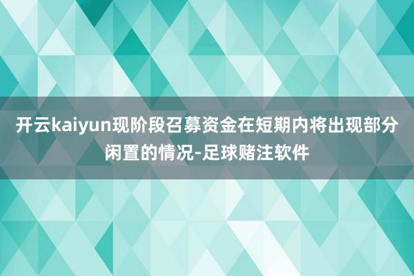 开云kaiyun现阶段召募资金在短期内将出现部分闲置的情况-足球赌注软件