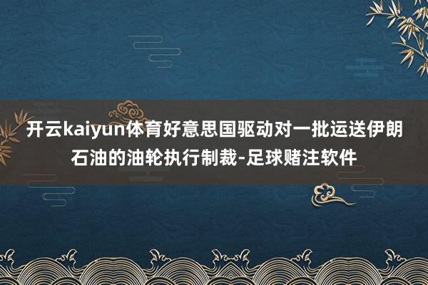 开云kaiyun体育好意思国驱动对一批运送伊朗石油的油轮执行制裁-足球赌注软件