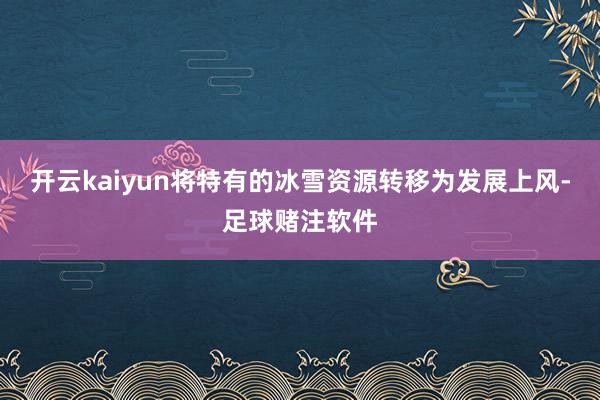 开云kaiyun将特有的冰雪资源转移为发展上风-足球赌注软件