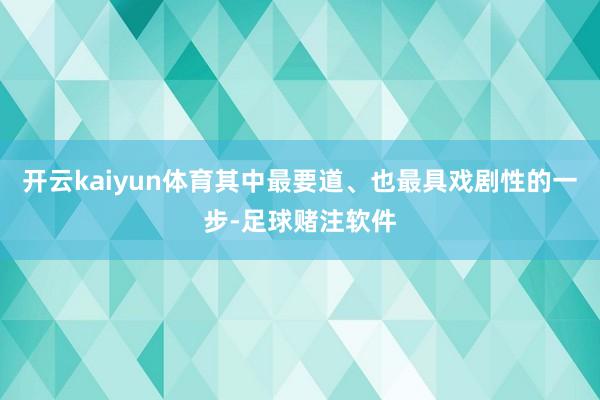 开云kaiyun体育其中最要道、也最具戏剧性的一步-足球赌注软件