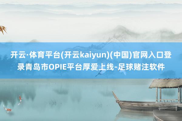 开云·体育平台(开云kaiyun)(中国)官网入口登录青岛市OPIE平台厚爱上线-足球赌注软件