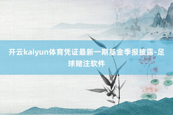 开云kaiyun体育凭证最新一期基金季报披露-足球赌注软件