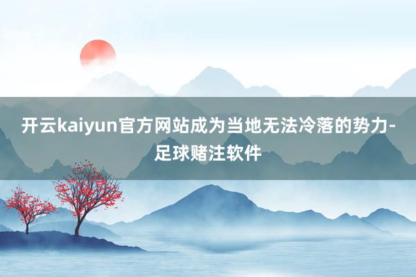 开云kaiyun官方网站成为当地无法冷落的势力-足球赌注软件