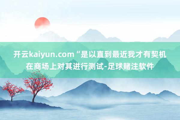 开云kaiyun.com“是以直到最近我才有契机在商场上对其进行测试-足球赌注软件