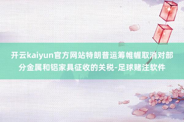 开云kaiyun官方网站特朗普运筹帷幄取消对部分金属和铝家具征收的关税-足球赌注软件
