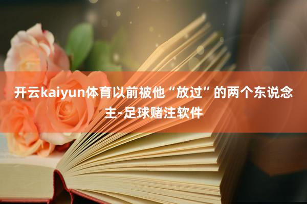 开云kaiyun体育以前被他“放过”的两个东说念主-足球赌注软件
