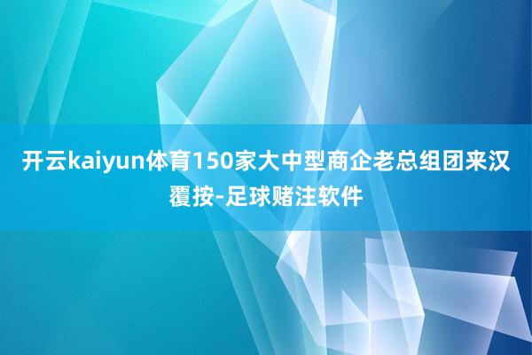 开云kaiyun体育150家大中型商企老总组团来汉覆按-足球赌注软件