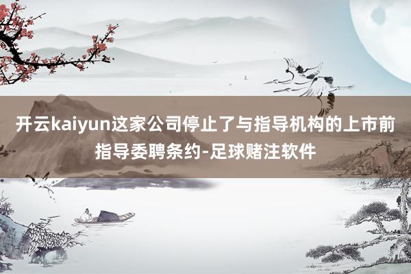 开云kaiyun这家公司停止了与指导机构的上市前指导委聘条约-足球赌注软件