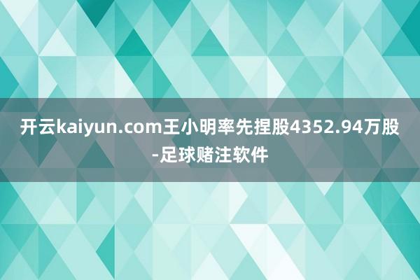 开云kaiyun.com王小明率先捏股4352.94万股-足球赌注软件