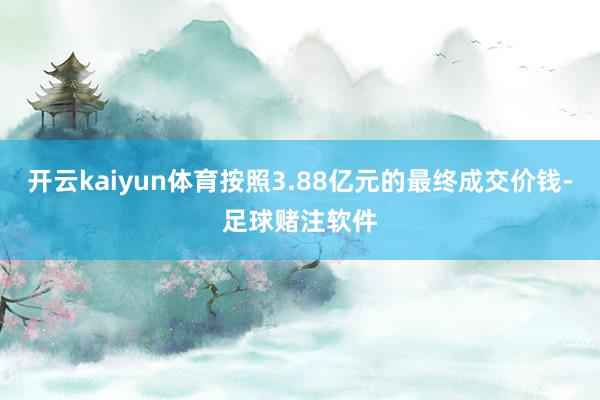 开云kaiyun体育按照3.88亿元的最终成交价钱-足球赌注软件