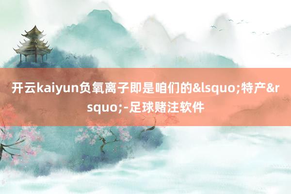 开云kaiyun负氧离子即是咱们的&lsquo;特产&rsquo;-足球赌注软件