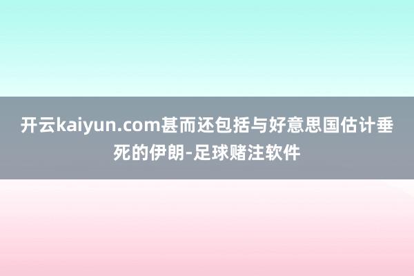 开云kaiyun.com甚而还包括与好意思国估计垂死的伊朗-足球赌注软件