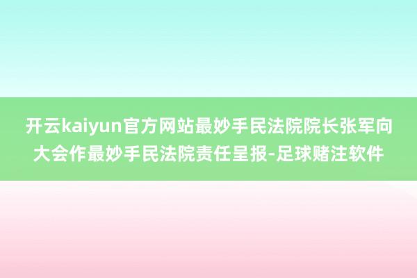 开云kaiyun官方网站最妙手民法院院长张军向大会作最妙手民法院责任呈报-足球赌注软件