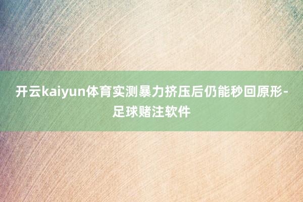 开云kaiyun体育实测暴力挤压后仍能秒回原形-足球赌注软件