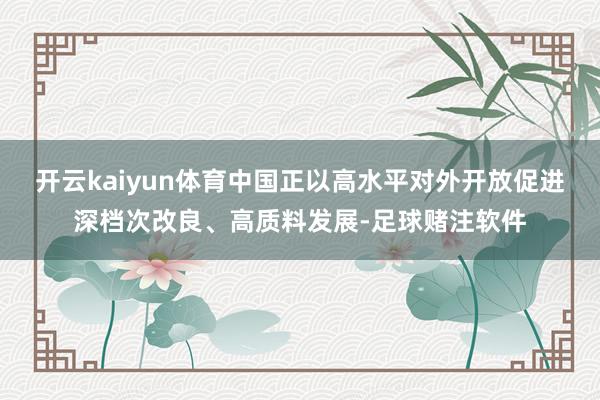 开云kaiyun体育中国正以高水平对外开放促进深档次改良、高质料发展-足球赌注软件