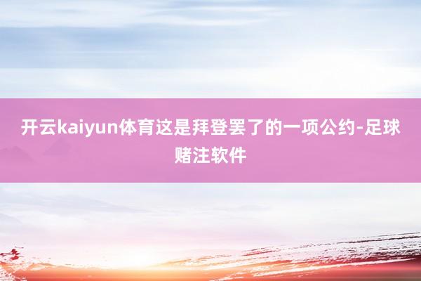 开云kaiyun体育这是拜登罢了的一项公约-足球赌注软件