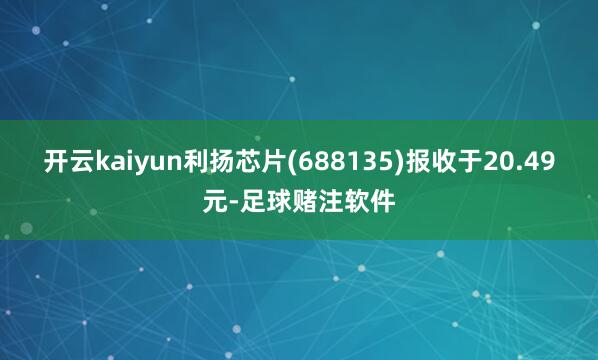 开云kaiyun利扬芯片(688135)报收于20.49元-足球赌注软件