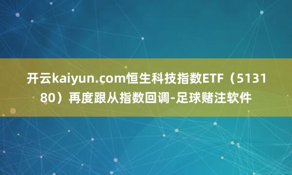 开云kaiyun.com恒生科技指数ETF（513180）再度跟从指数回调-足球赌注软件