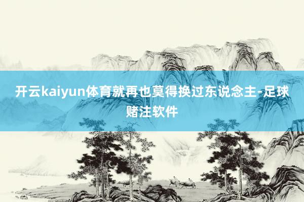 开云kaiyun体育就再也莫得换过东说念主-足球赌注软件