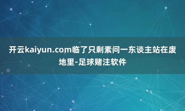 开云kaiyun.com临了只剩素问一东谈主站在废地里-足球赌注软件