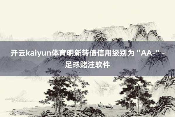 开云kaiyun体育明新转债信用级别为“AA-”-足球赌注软件