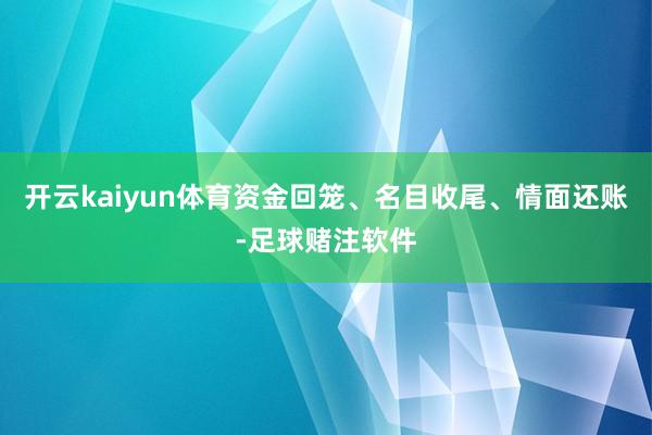 开云kaiyun体育资金回笼、名目收尾、情面还账-足球赌注软件