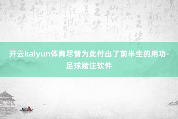 开云kaiyun体育尽管为此付出了前半生的用功-足球赌注软件