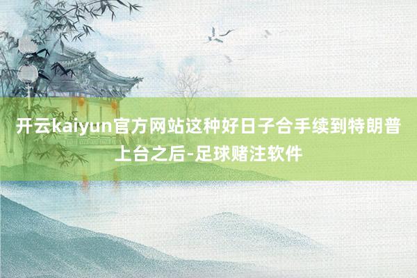 开云kaiyun官方网站这种好日子合手续到特朗普上台之后-足球赌注软件