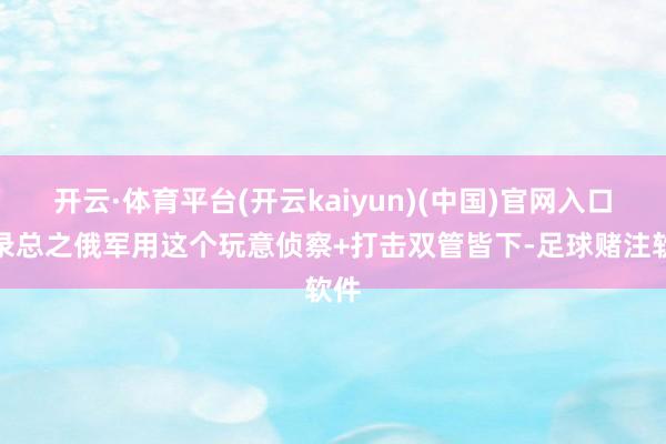 开云·体育平台(开云kaiyun)(中国)官网入口登录总之俄军用这个玩意侦察+打击双管皆下-足球赌注软件