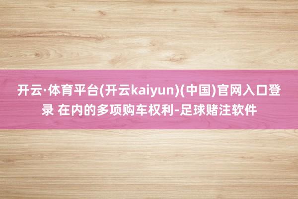 开云·体育平台(开云kaiyun)(中国)官网入口登录 在内的多项购车权利-足球赌注软件