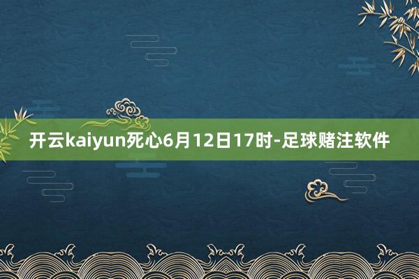 开云kaiyun死心6月12日17时-足球赌注软件
