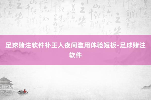 足球赌注软件补王人夜间滥用体验短板-足球赌注软件
