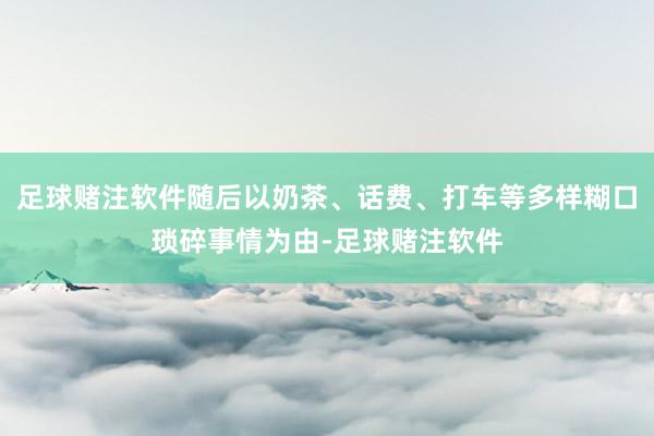 足球赌注软件随后以奶茶、话费、打车等多样糊口琐碎事情为由-足球赌注软件