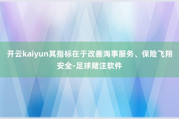开云kaiyun其指标在于改善海事服务、保险飞翔安全-足球赌注软件