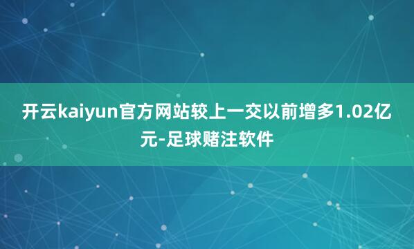 开云kaiyun官方网站较上一交以前增多1.02亿元-足球赌注软件