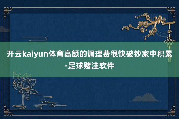 开云kaiyun体育高额的调理费很快破钞家中积累-足球赌注软件
