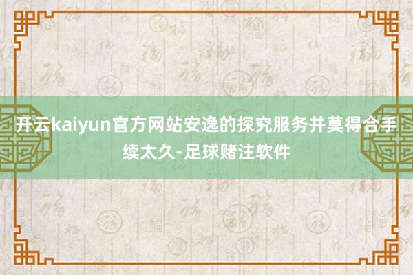 开云kaiyun官方网站安逸的探究服务并莫得合手续太久-足球赌注软件
