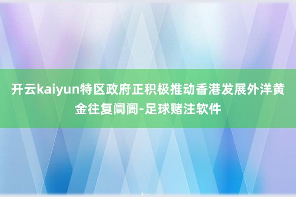 开云kaiyun特区政府正积极推动香港发展外洋黄金往复阛阓-足球赌注软件