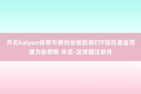 开云kaiyun体育中原创业板轮廓ETF现任基金司理为孙然晔 华龙-足球赌注软件