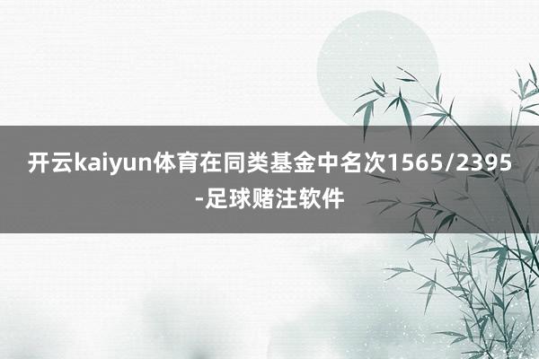 开云kaiyun体育在同类基金中名次1565/2395-足球赌注软件