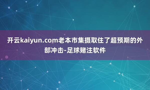 开云kaiyun.com老本市集摄取住了超预期的外部冲击-足球赌注软件