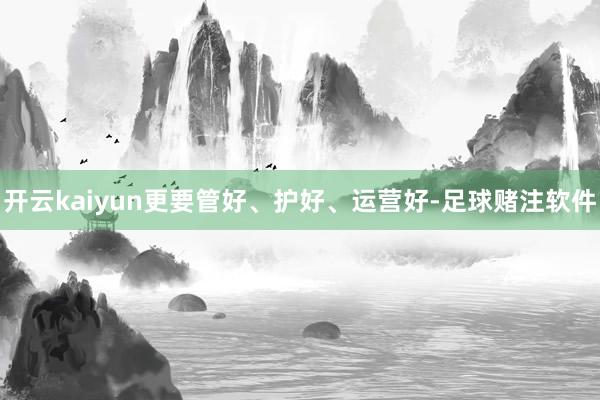 开云kaiyun更要管好、护好、运营好-足球赌注软件