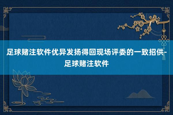 足球赌注软件优异发扬得回现场评委的一致招供-足球赌注软件