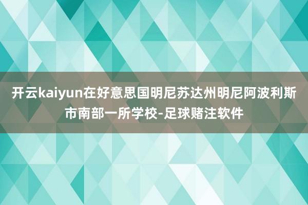 开云kaiyun在好意思国明尼苏达州明尼阿波利斯市南部一所学校-足球赌注软件